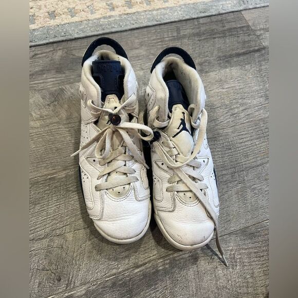 Nike Air Jordan 6 VI Retro Midnight Navy 2022 White Size 5.5Y - Picture 2 of 5